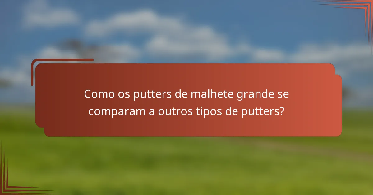 Como os putters de malhete grande se comparam a outros tipos de putters?