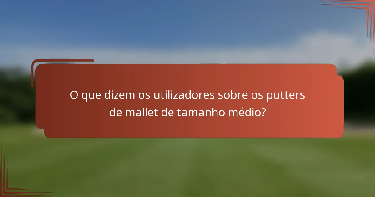 O que dizem os utilizadores sobre os putters de mallet de tamanho médio?