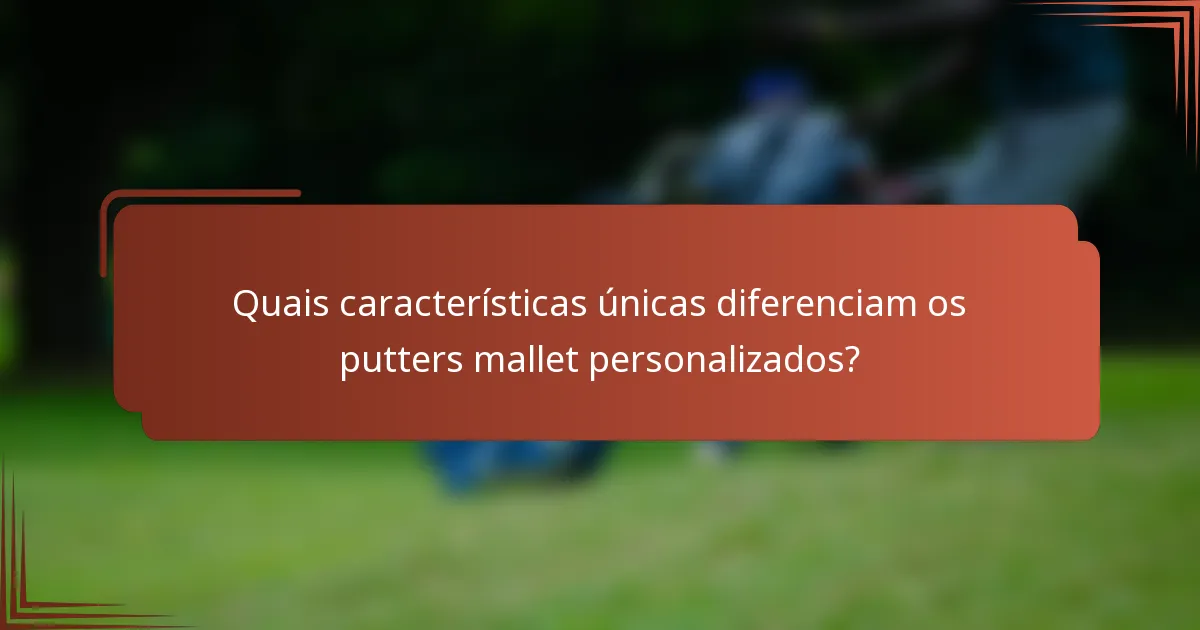 Quais características únicas diferenciam os putters mallet personalizados?