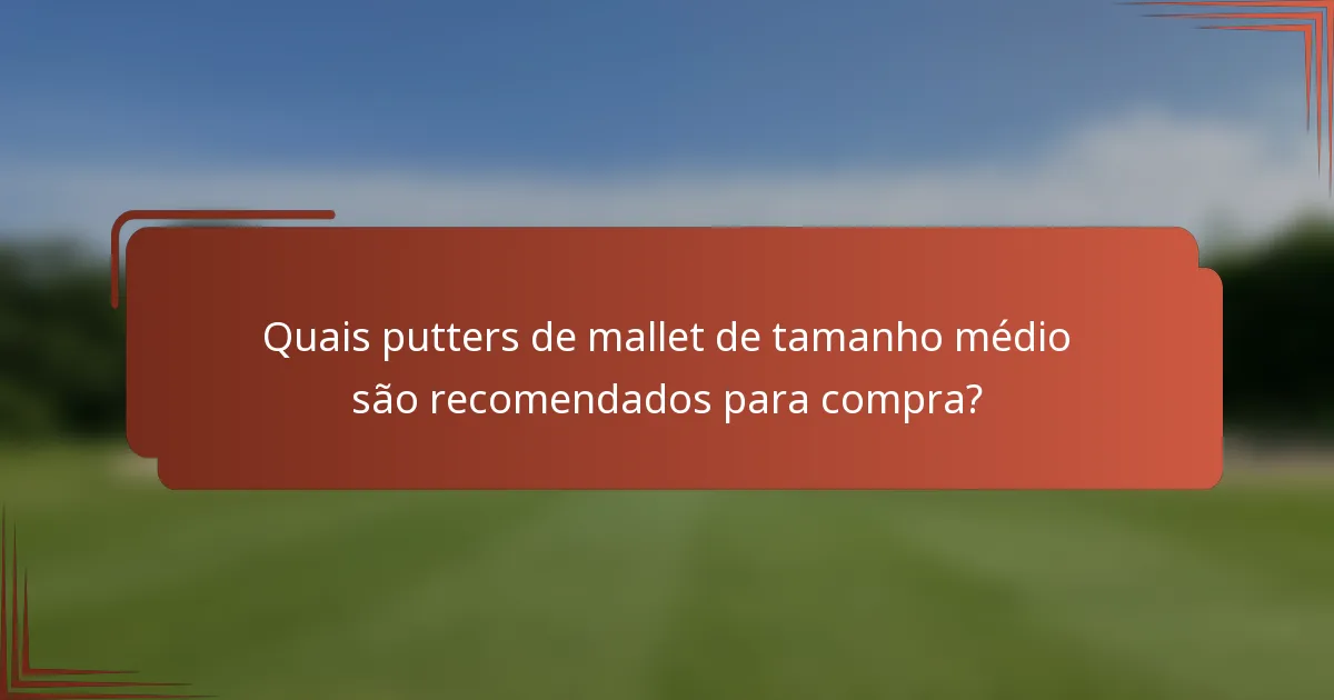Quais putters de mallet de tamanho médio são recomendados para compra?