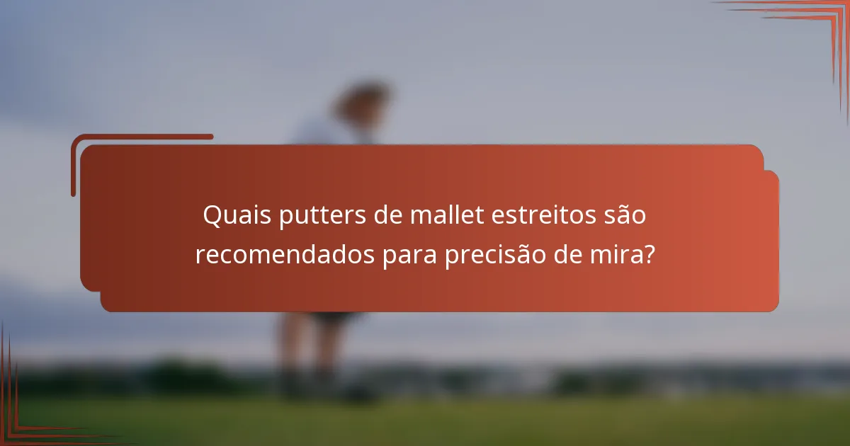 Quais putters de mallet estreitos são recomendados para precisão de mira?